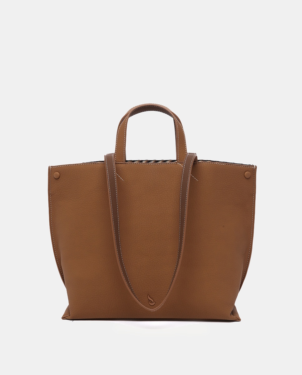 Mala Shopper em Materiais Reciclados - Conhaque Camel-4