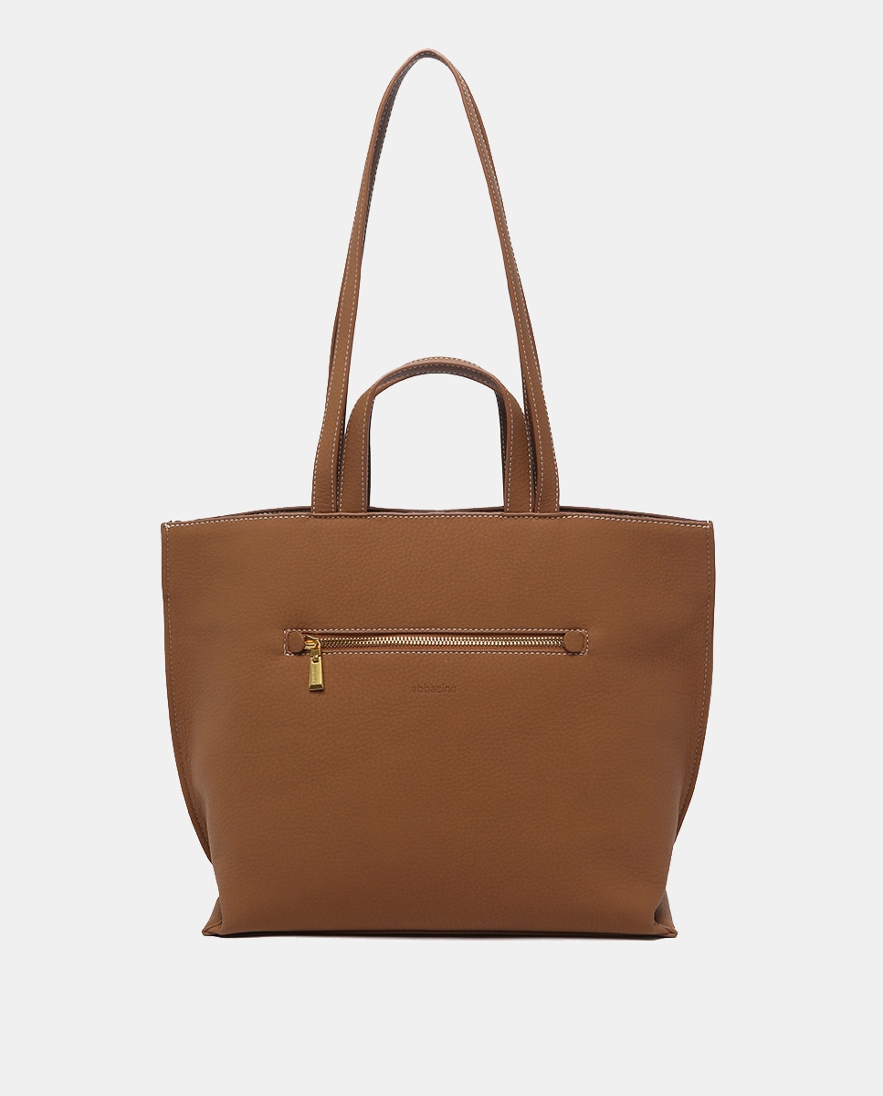 Mala Shopper em Materiais Reciclados - Conhaque Camel-3