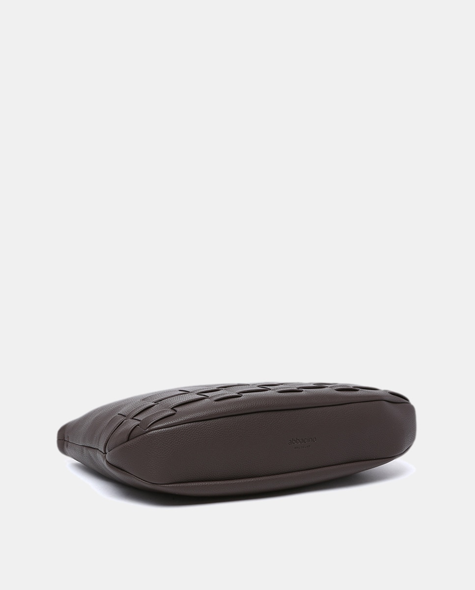 Mala Shopper em Materiais Reciclados Entrançados - Castanho Castanho-escuro-5