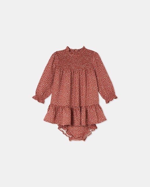 Imagen 0 de Vestido de bebe niña estampado smock