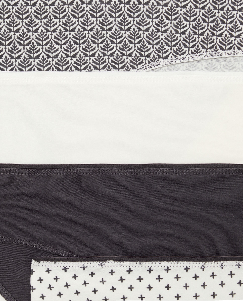 Pack 5 braga bikini algodón estampadas Gris oscuro-4