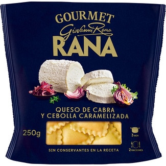 pasta fresca ravioli al huevo relleno de queso de cabra y cebolla caramelizada envase 250 g 2 raciones - Giovanni Rana