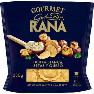 pasta fresca ravioli al huevo relleno de trufa blanca, setas y queso 2 raciones envase 250 g - Giovanni Rana