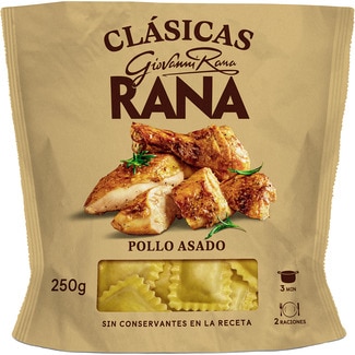 pasta fresca ravioli al huevo relleno con pollo asado 2 raciones envase 250 g - Giovanni Rana