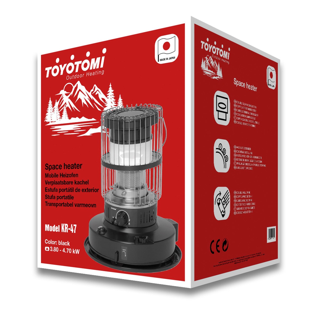 Estufa Parafina Exterior Mecha Toyotomi KS-47 Negro-3