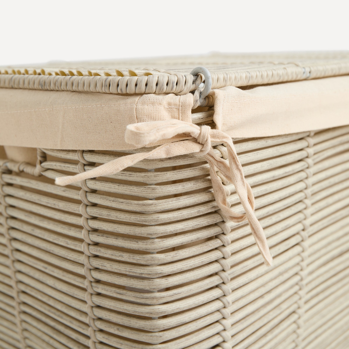 Cesto para ropa de poliratán El Corte Inglés Blanco-4