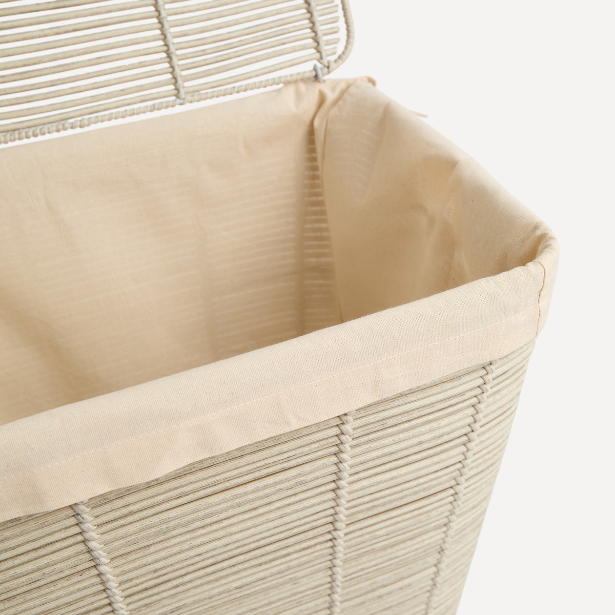 Cesto para ropa de poliratán El Corte Inglés Blanco-3