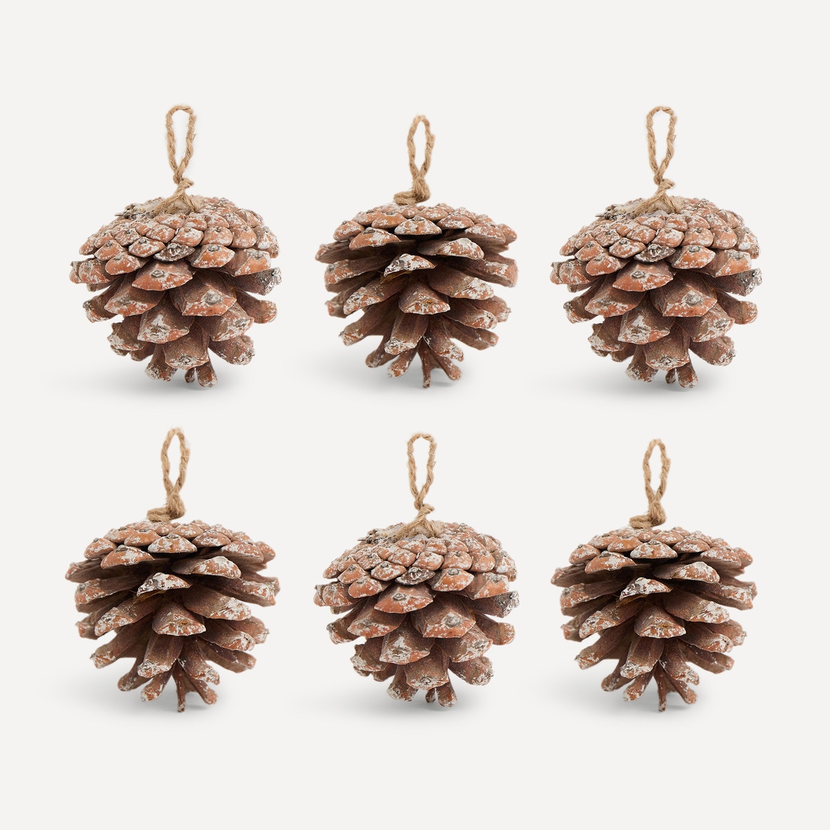 Set de 20 colgantes Piñas Nevadas Navidad El Corte Inglés Natural-1