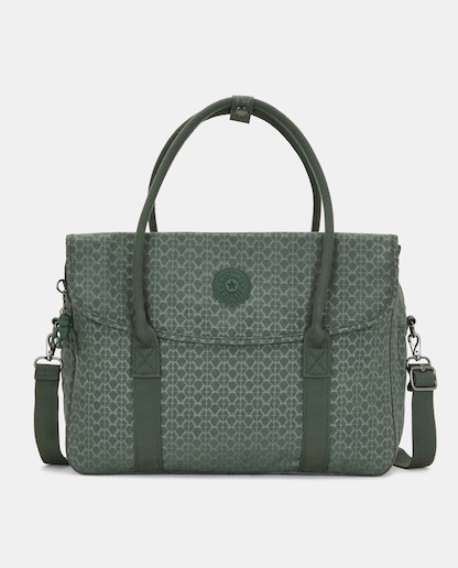 Imagen 0 de Portadocumentos grande en verde con compartimento para portátil