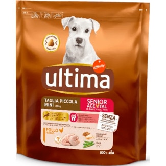 Alimento Seco para Cão Mini Sénior sabor Frango embalagem 800 g - Ultima