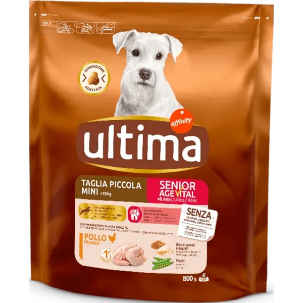 Alimento Seco para Cão Mini Sénior sabor Frango embalagem 800 g