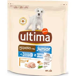 Alimento Seco para Cão Mini Júnior sabor Frango embalagem 800 g - Ultima