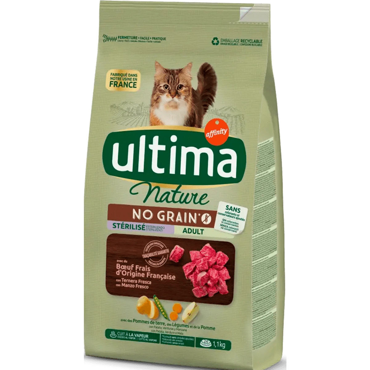 Nature Alimento Seco para Gato Esterilizado embalagem 1,1 kg