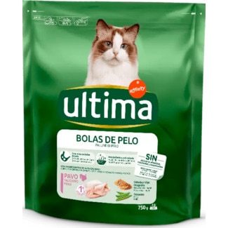 Alimento Seco para Gato Bolas de Pêlo sabor Frango embalagem 750 g - Ultima