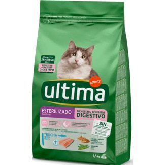 Alimento Seco para Gato Esterilizado Sensível embalagem 1,5 kg - Ultima