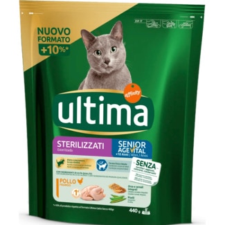 Alimento Seco para Gato Esterilizado Sénior sabor Frango embalagem 440 g - Ultima