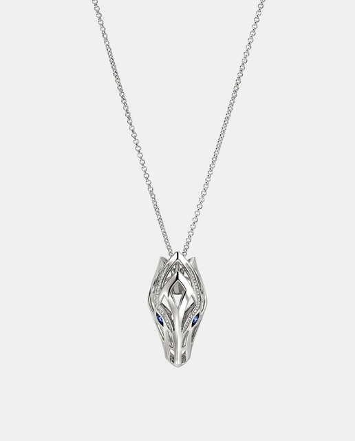 Imagen 0 de Colgante Naga de plata, diamantes y zafiros