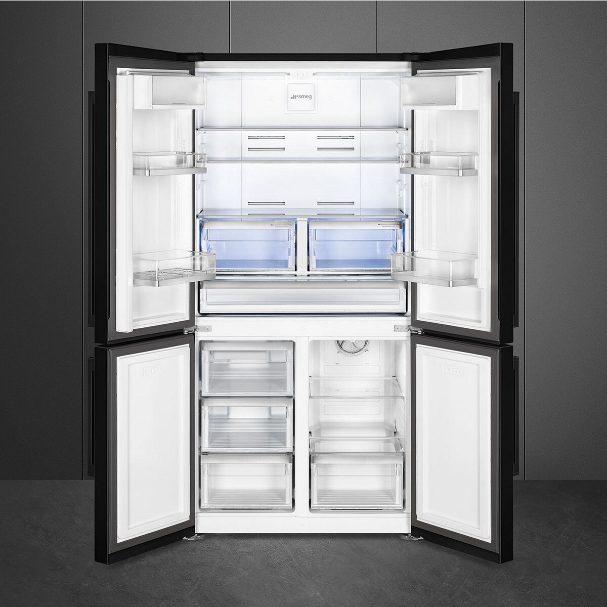 Frigorífico Americano Smeg Universal FQ60NDE de 4 Portas, Total No Frost e de 182 cm - Preto Preto-2
