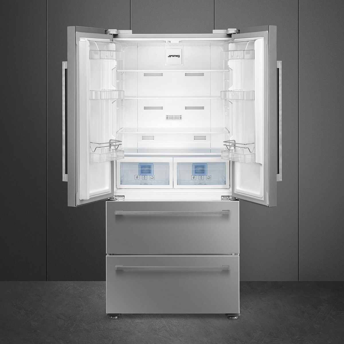 Frigorífico Americano Smeg Universal FQ55FXDE de 2 Portas e 2 Gavetas, No Frost e de 182,5 cm - Inox Inox-3