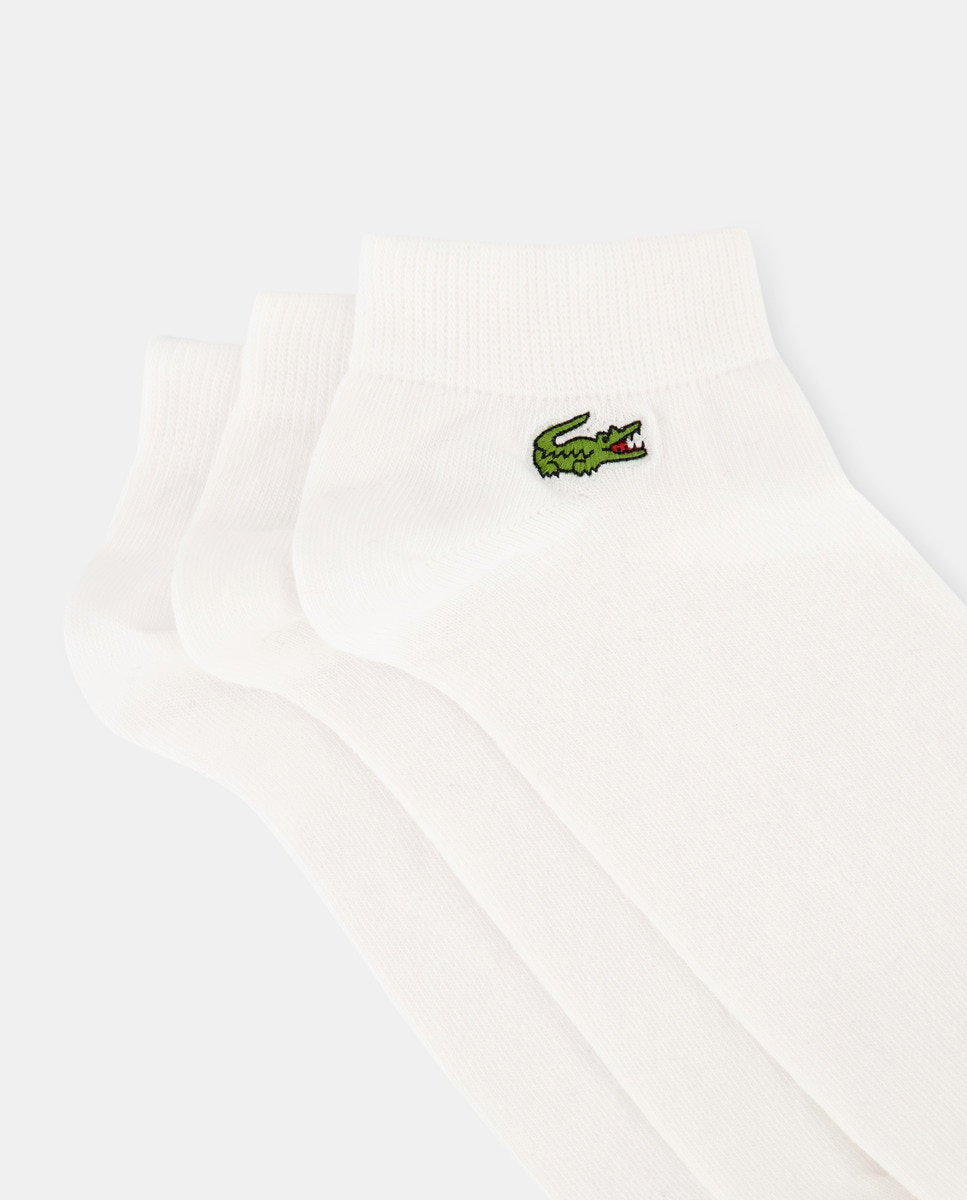 Pack de 3 Pares de Meias pelo Tornozelo Lisas Branco-4