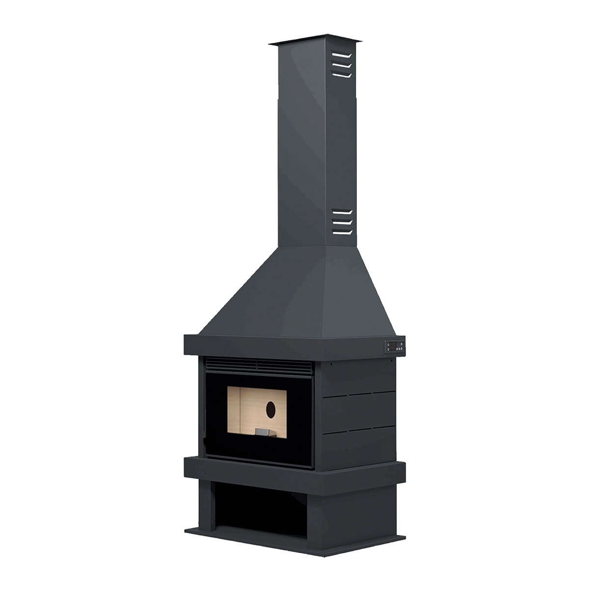 Chimenea Metálica de Pellet CP-170 K Negro Negro-1