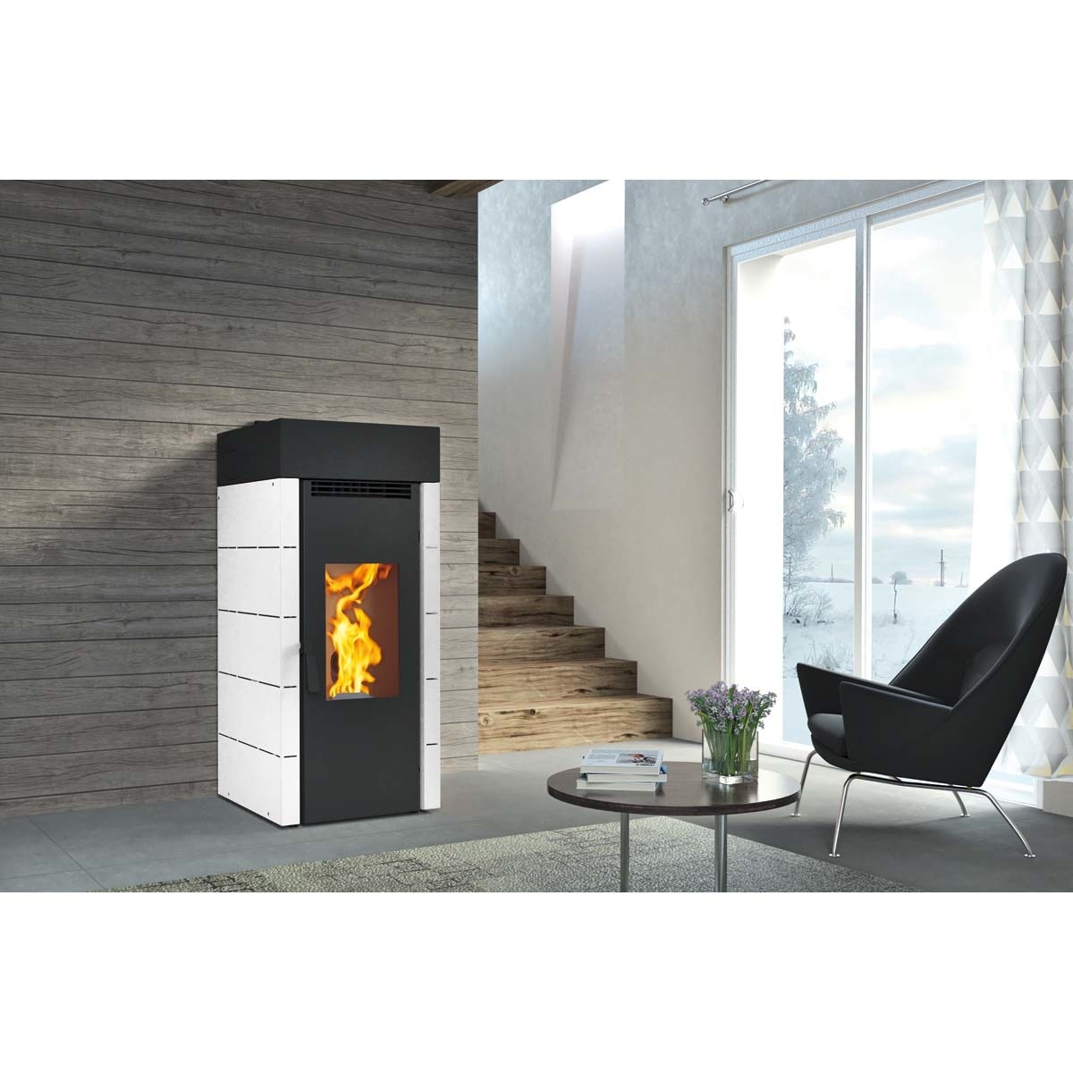 Estufa de Pellet Canalizable BP-701 Blanco-2