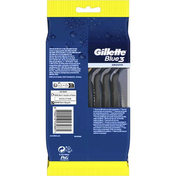 Blue 3 disposable razors bag 12 units