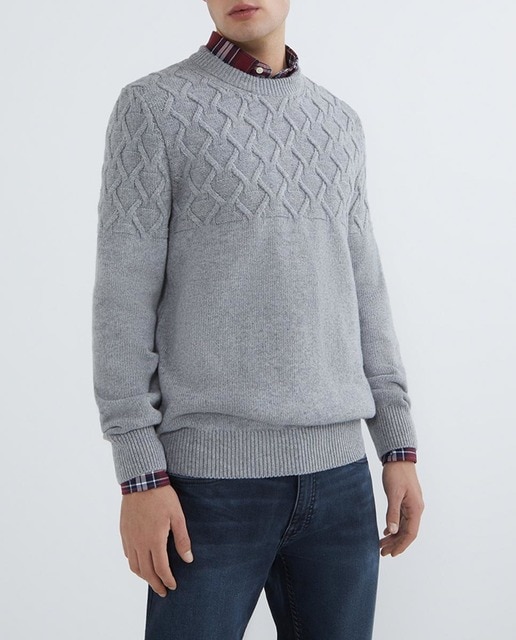 Imagen 0 de Jersey de hombre de cuello redondo y ajuste en cintura