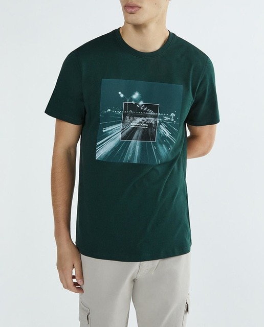 Imagen 0 de Camiseta de hombre de manga corta y dibujo frontal