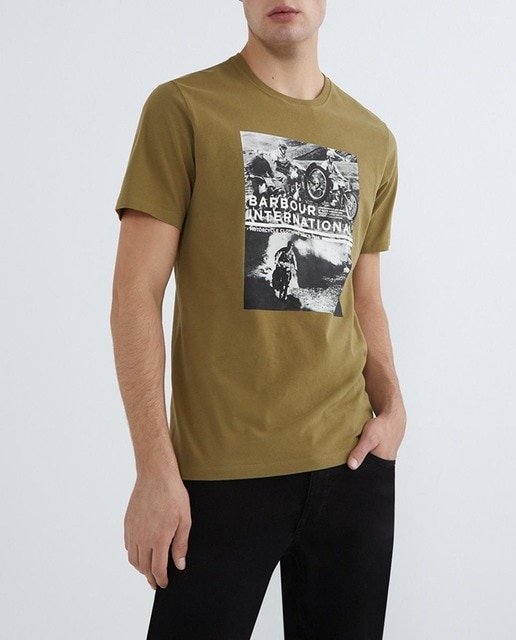 Imagen 0 de Camiseta de hombre de manga corta y dibujo en el pecho