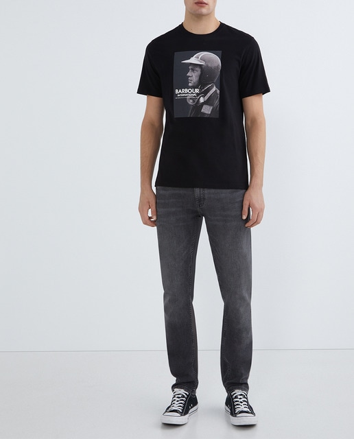 Imagen 0 de Camiseta de hombre de manga corta y dibujo frontal