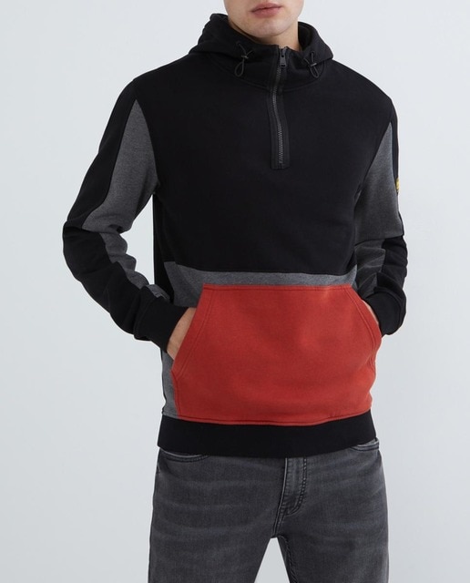 Imagen 0 de Sudadera de hombre de media cremallera y bolsillo de canguro