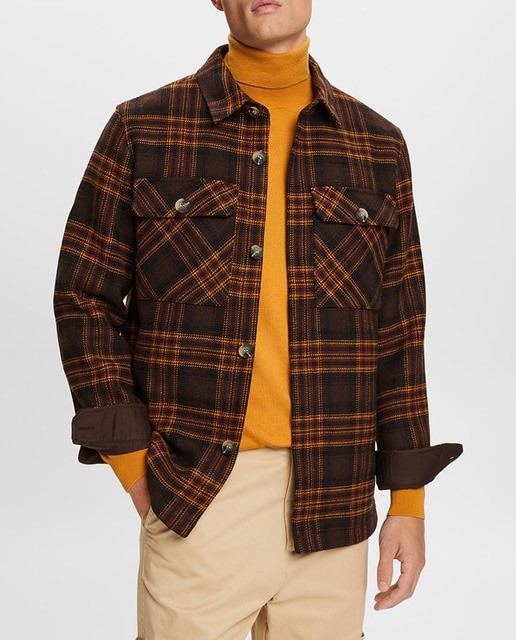 Imagen 0 de Sobrecamisa de hombre regular fit con lana cuadros