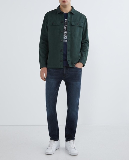 Imagen 0 de Sobrecamisa de hombre de manga larga y bolsillos en el pecho