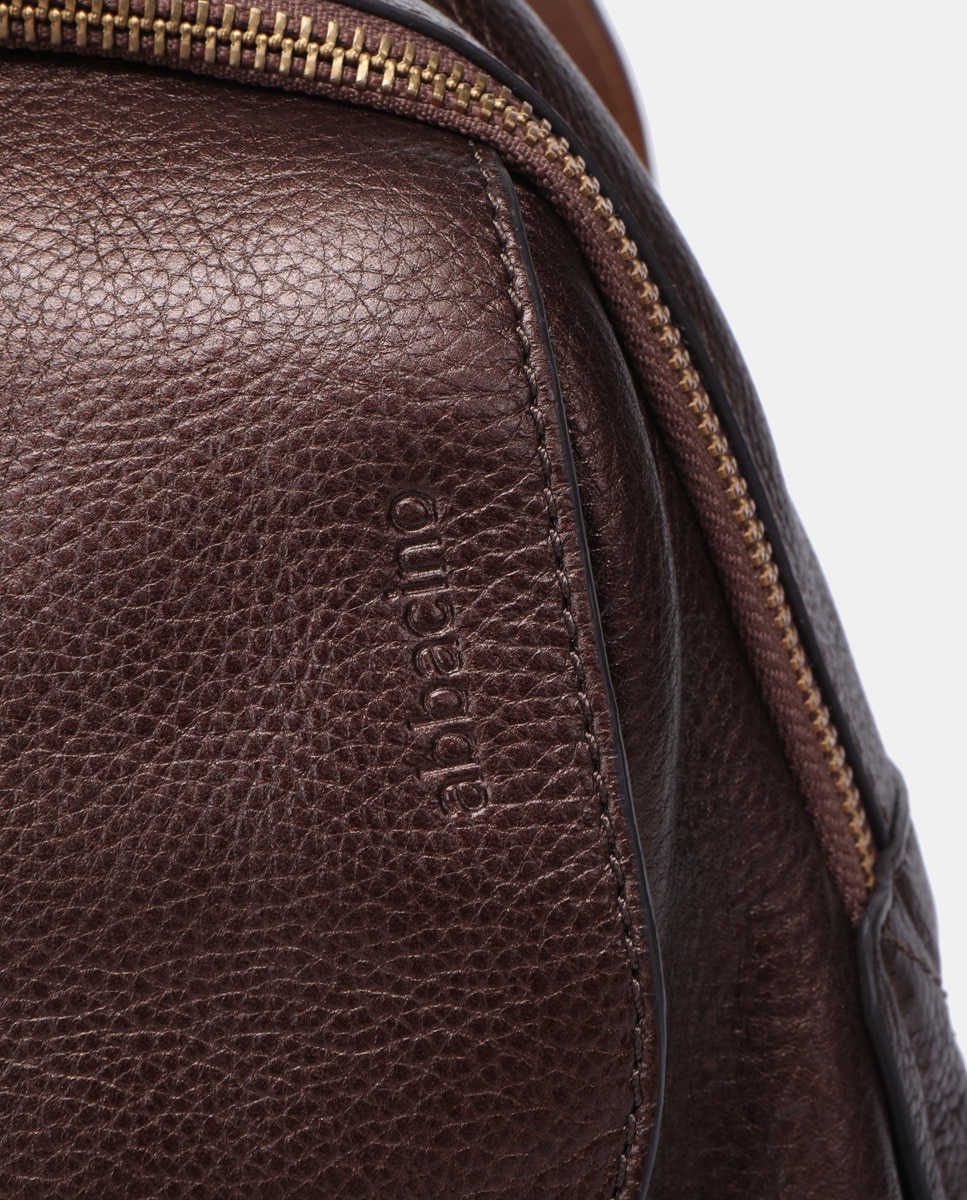 Mochila em Pele com Ferragem - Bronze Castanho-6