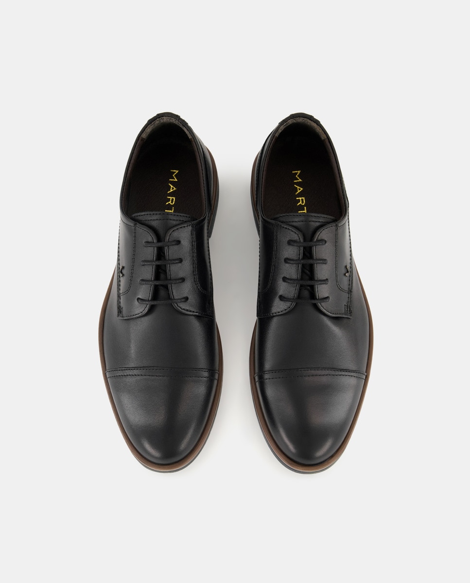 Sapatos de Atacadores e Bluchers em Pele - Preto Preto-4