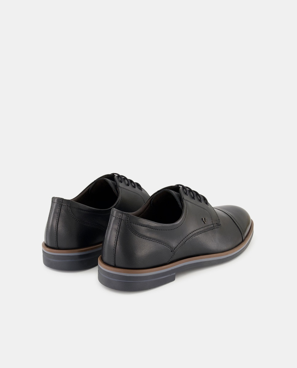 Sapatos de Atacadores e Bluchers em Pele - Preto Preto-3