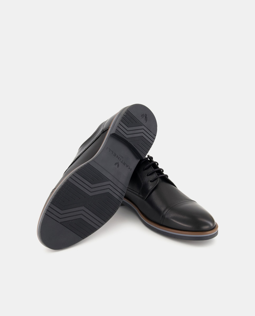 Sapatos de Atacadores e Bluchers em Pele - Preto Preto-2