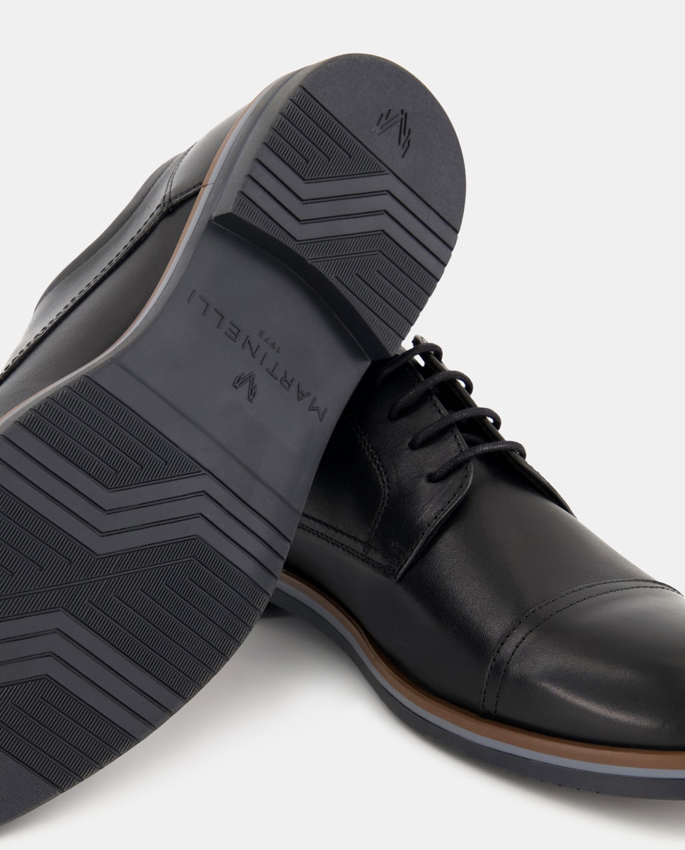 Sapatos de Atacadores e Bluchers em Pele - Preto Preto-5