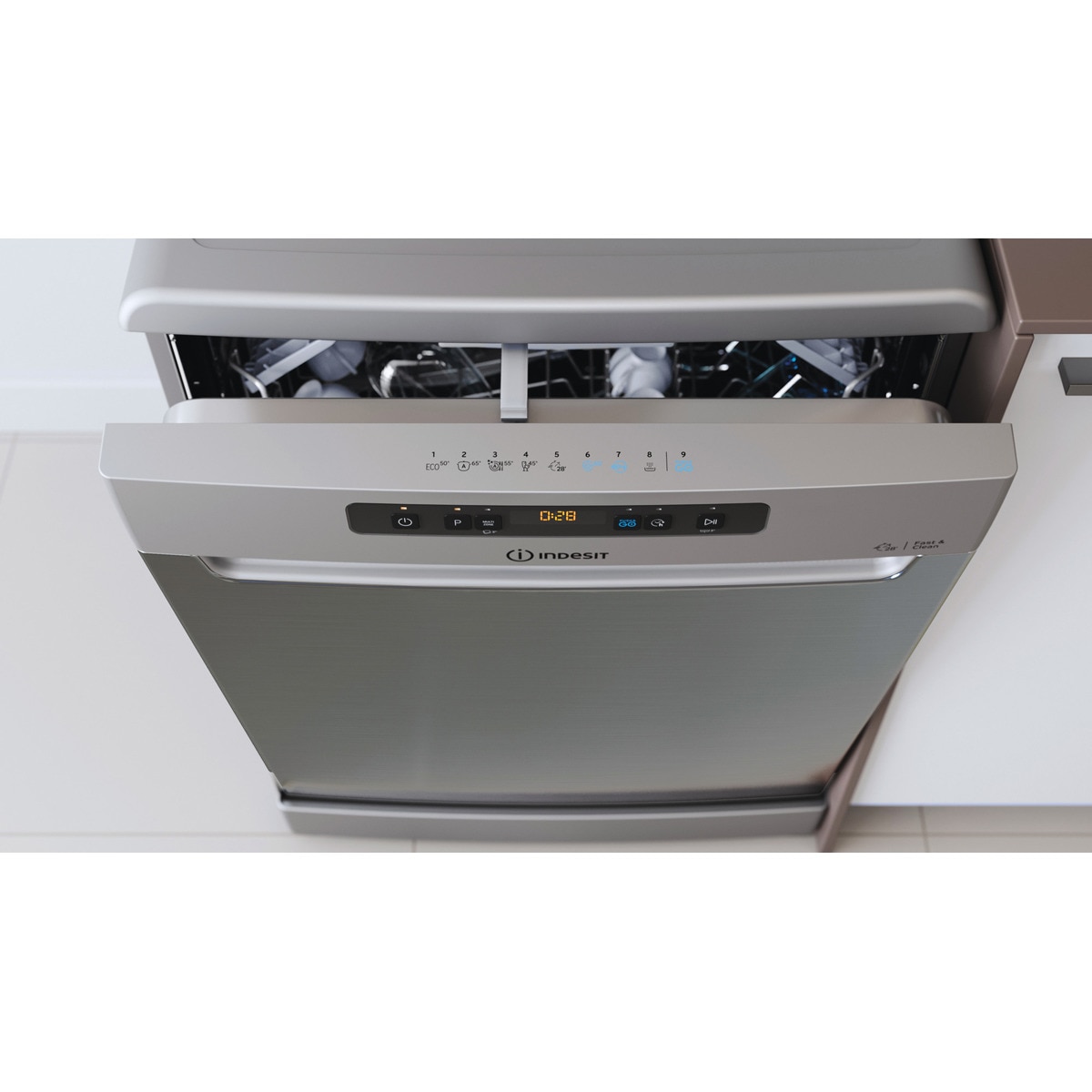 Lavavajillas Indesit 14 servicios, 60 cm - I0F D651 X Inox-4