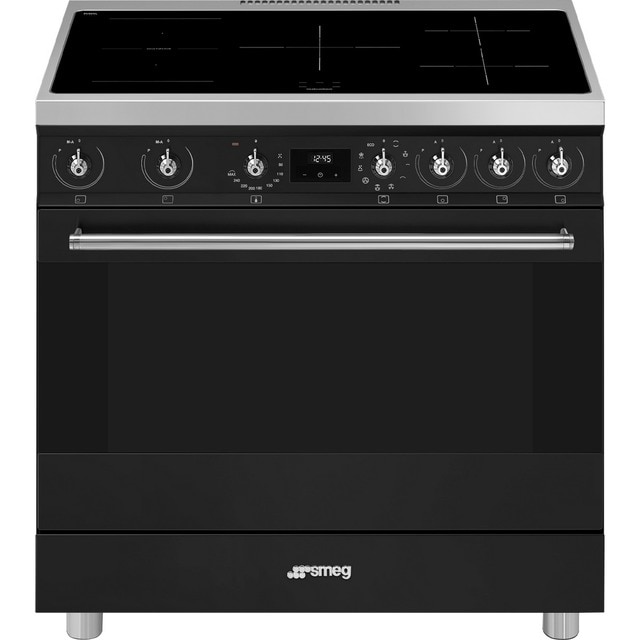 Imagem 0 de Fogão Elétrico com Placa de Indução Smeg Classica C9IMMB2 de 5 Zonas e de 115 Litros - Preto