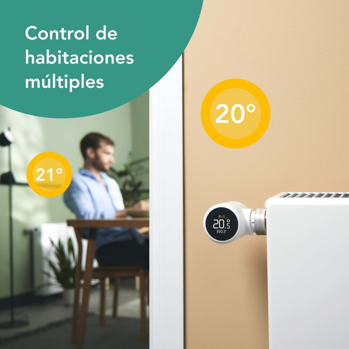 Cabezal Termostático Inteligente X - Kit de inicio Blanco-9
