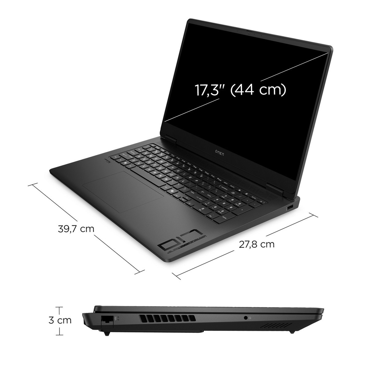 Computador Portátil Gaming HP Omen 17-db0006np 17,3" QHD R7-8840H, RAM 32GB 1TB SSD RTX 4070 8GB Windows 11 Home 3