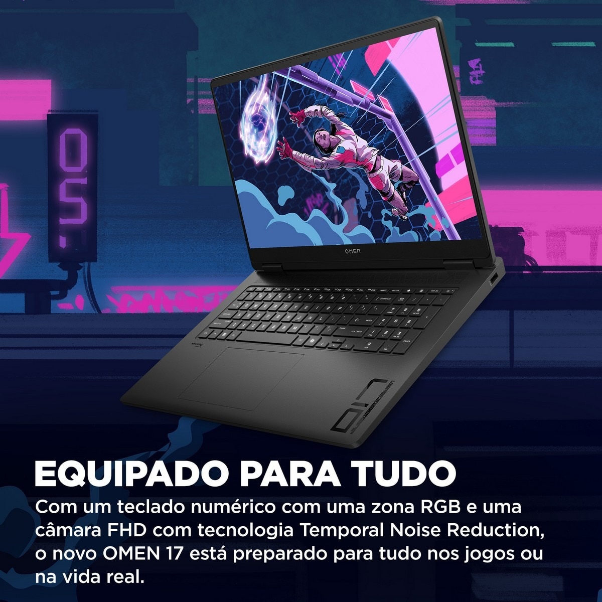 Computador Portátil Gaming HP Omen 17-db0006np 17,3" QHD R7-8840H, RAM 32GB 1TB SSD RTX 4070 8GB Windows 11 Home 5