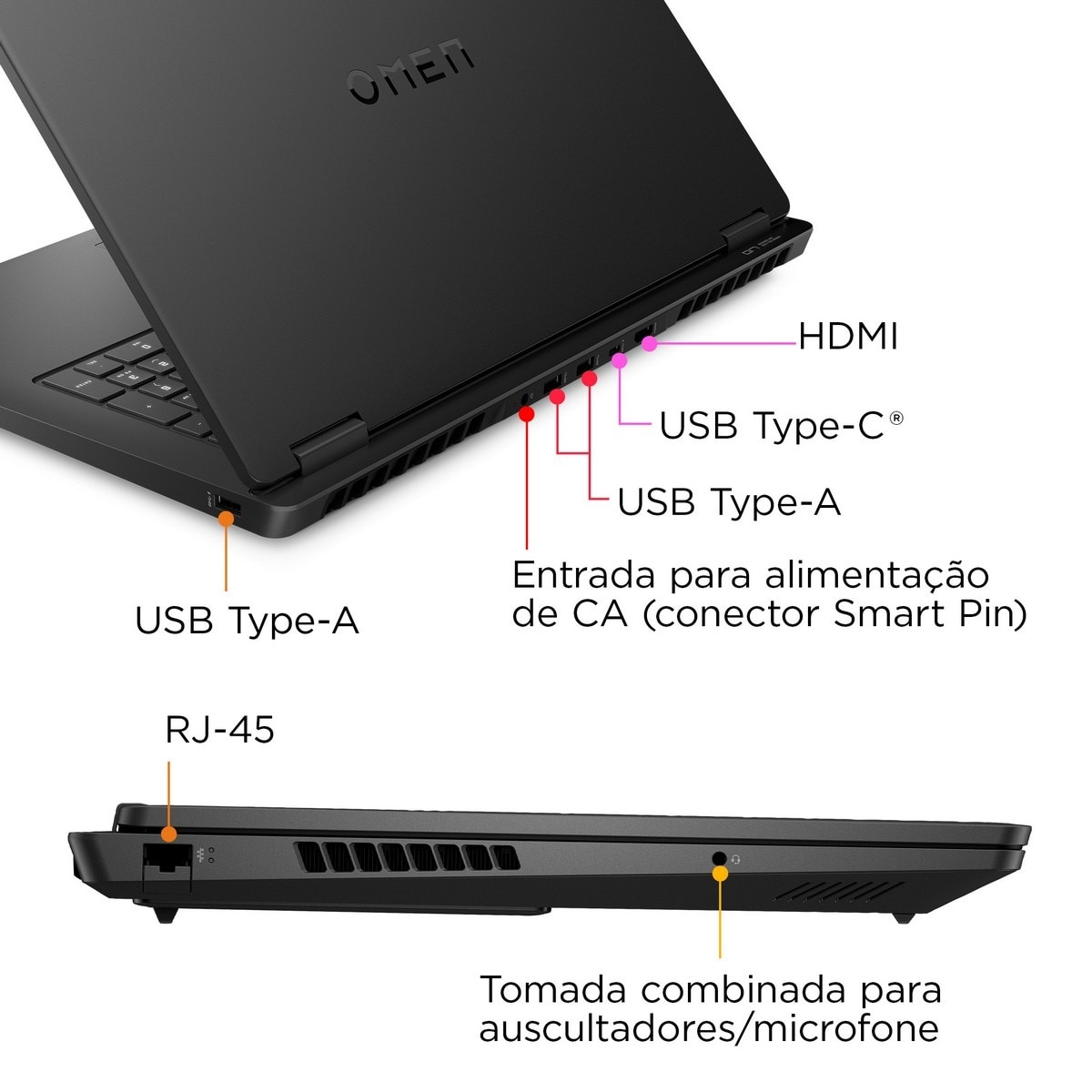 Computador Portátil Gaming HP Omen 17-db0006np 17,3" QHD R7-8840H, RAM 32GB 1TB SSD RTX 4070 8GB Windows 11 Home 2