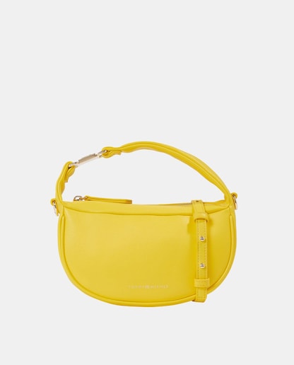 Imagen 0 de Bolso de hombro pequeño de poliéster reciclado en amarillo con cremallera