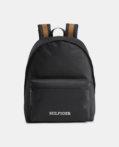 Imagen 0 de Mochila de nylon en color negro con monograma