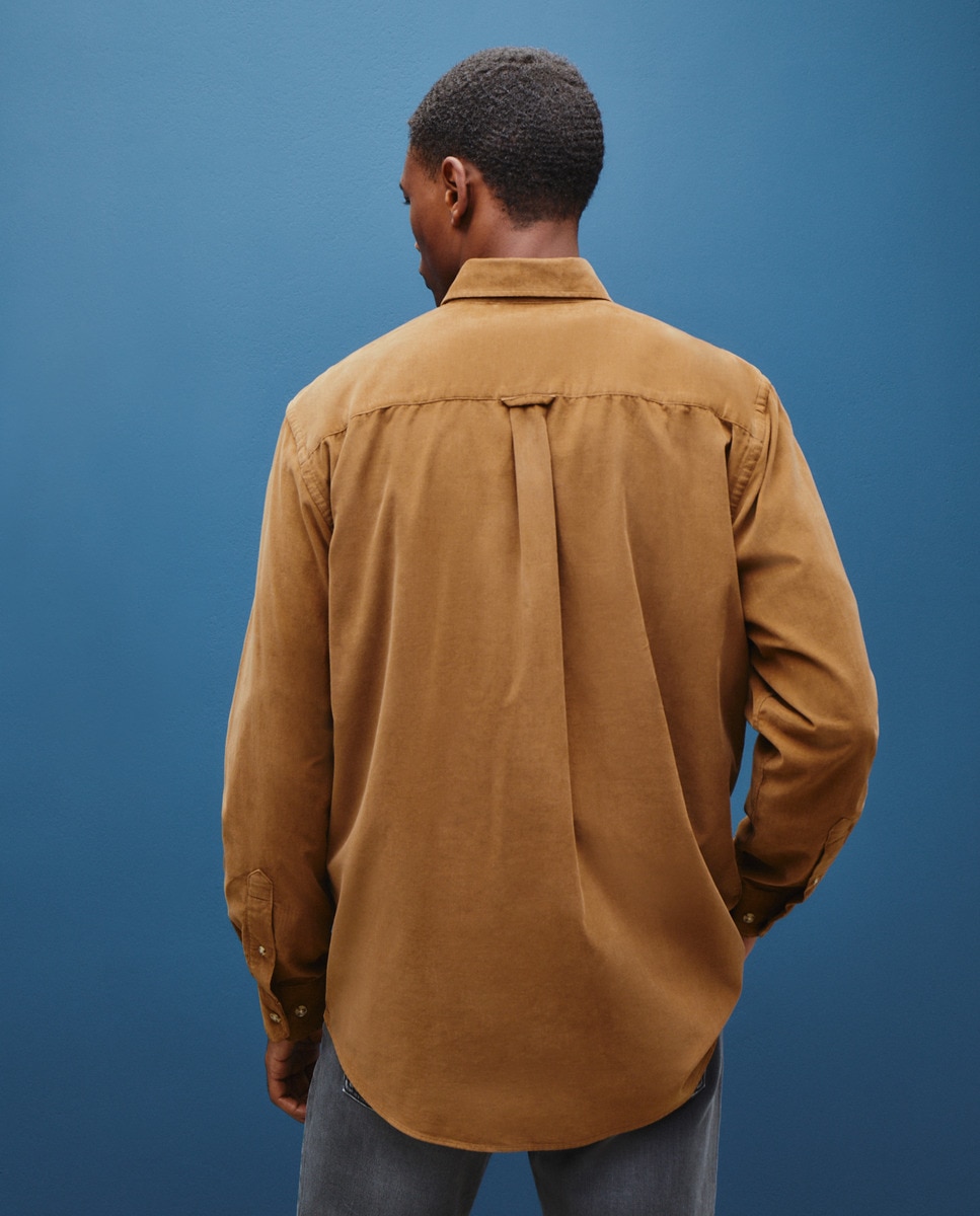 Camisa de Bombazina Camel-3