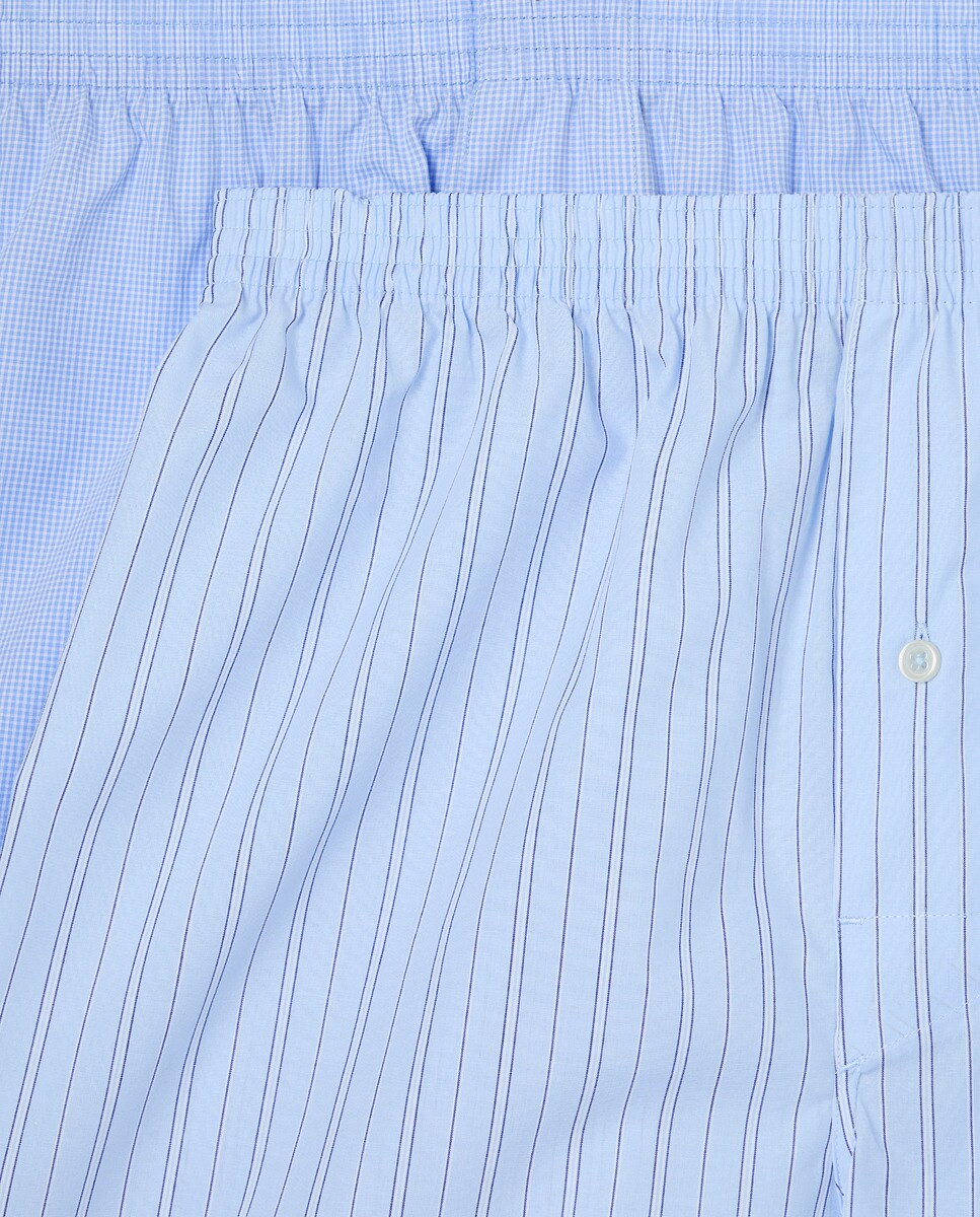 Pack de 2 Boxers em Tecido com Mini Vichy Azul-4