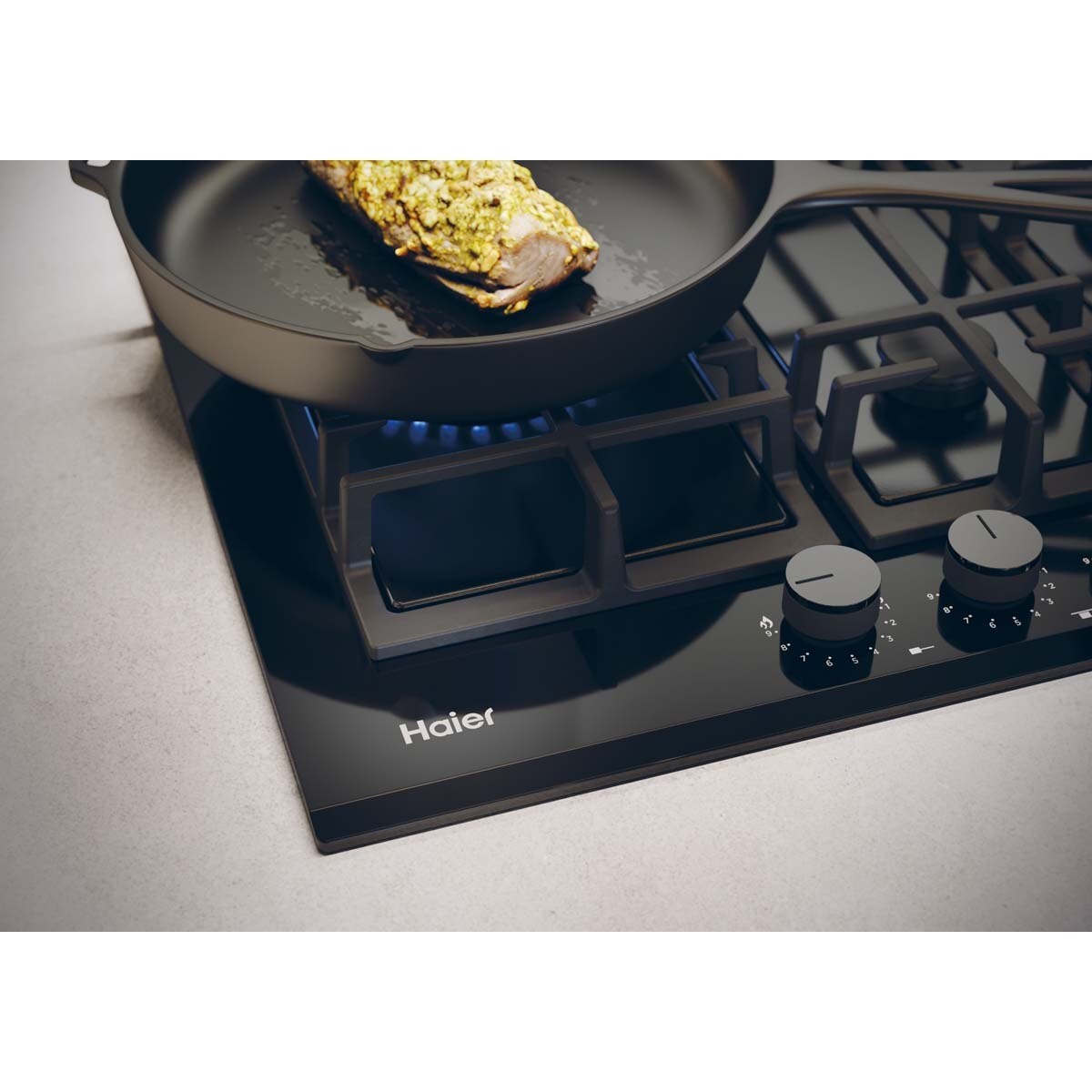 Placa de Gas Haier 4 quedamadores Gas On Glass Series 6 - HAVG5D4TB Negro-7
